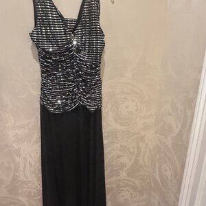 Black long gown; size 14; glitter top and chiffon skirt